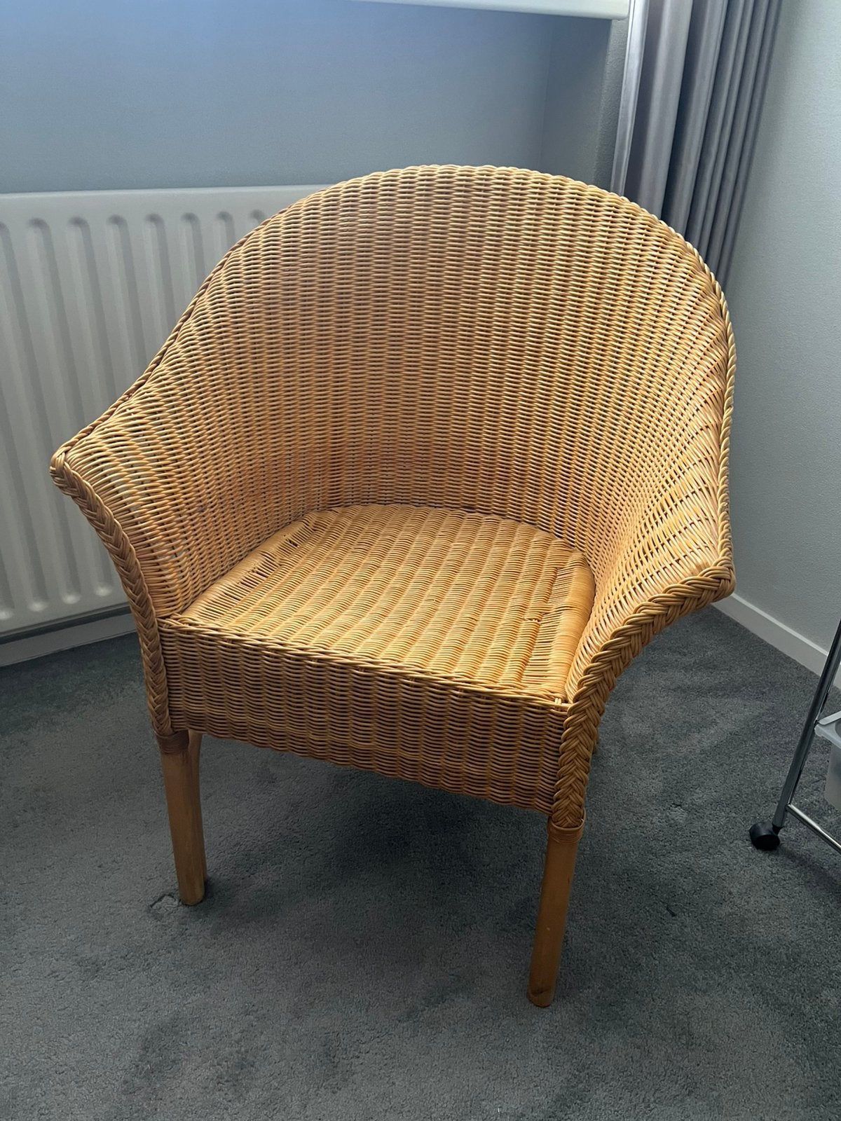 Twee rieten rotan fauteuils in goede staat incl kussens, Ophalen, Gebruikt, Twee, Bruin