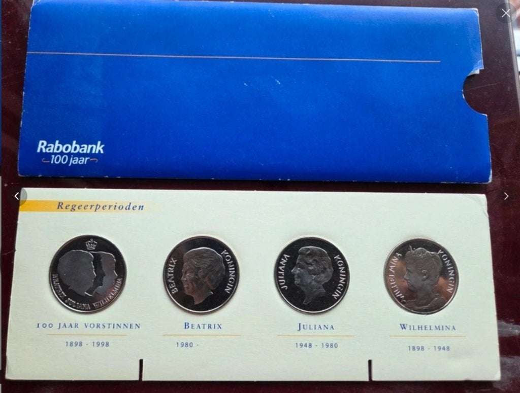 Collectie munten Rabobank 100 jaar, Postzegels en Munten, Munten | Nederland, Ophalen of Verzenden, Koningin Beatrix, Overige waardes