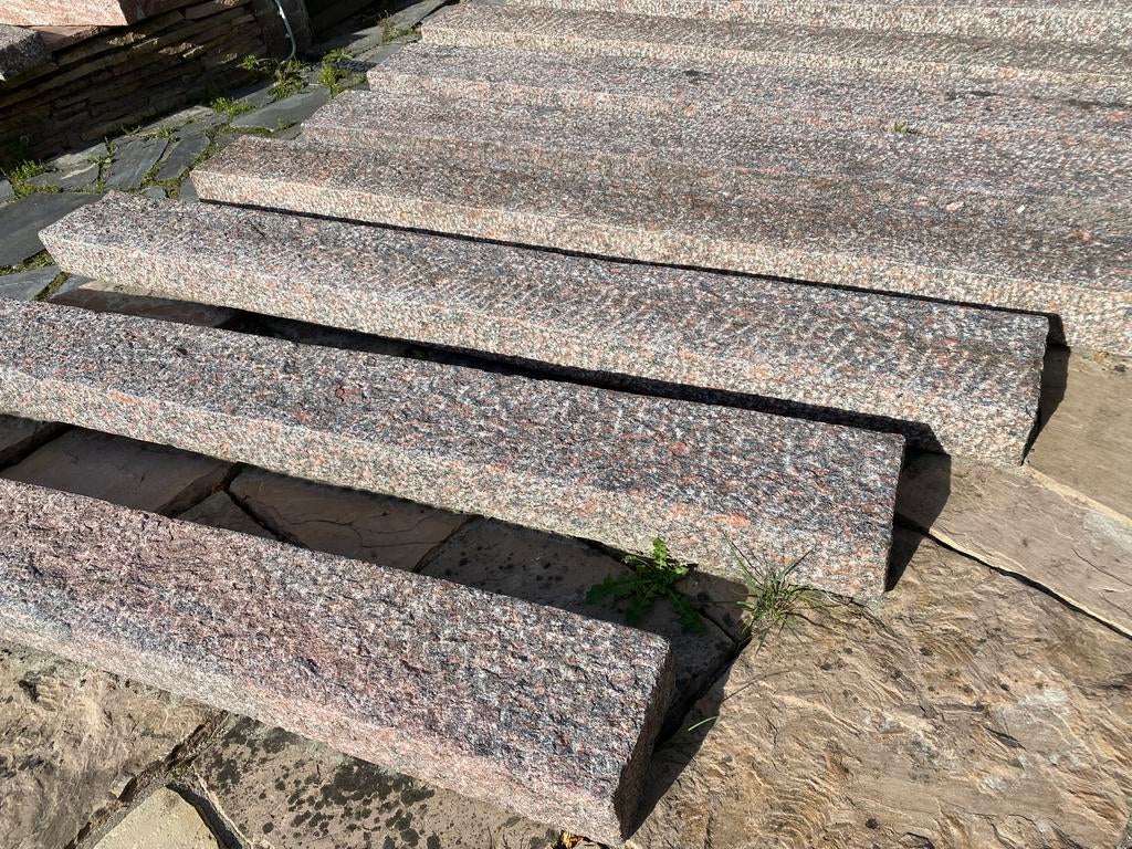 natuursteen bielzen/balken, graniet, 5x lang=2m; 2x kort=1m, Tuin en Terras, Ophalen, Biels, Zo goed als nieuw, Natuursteen