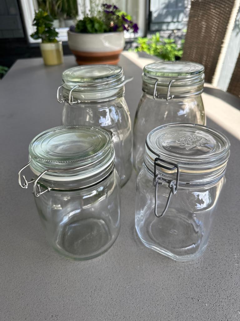 4 wekpotten van IKEA - Ideaal voor bewaren en inmaken, Huis en Inrichting, Glas, IKEA, Ophalen of Verzenden, Zo goed als nieuw