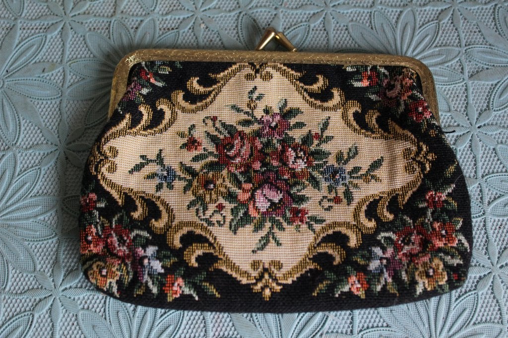 Vintage petit point beursje, Antiek en Kunst, Curiosa en Brocante, Ophalen of Verzenden