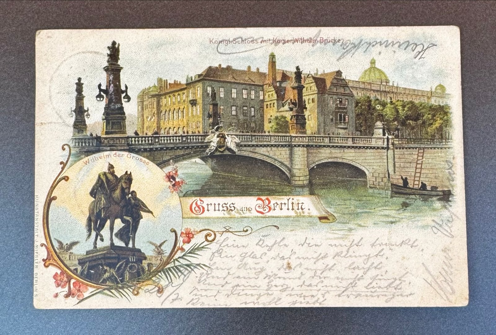 Oude Postkaart: Groet uit Berlijn, Gelopen 1889, Verzamelen, Ophalen of Verzenden, Voor 1920, Gelopen, Duitsland