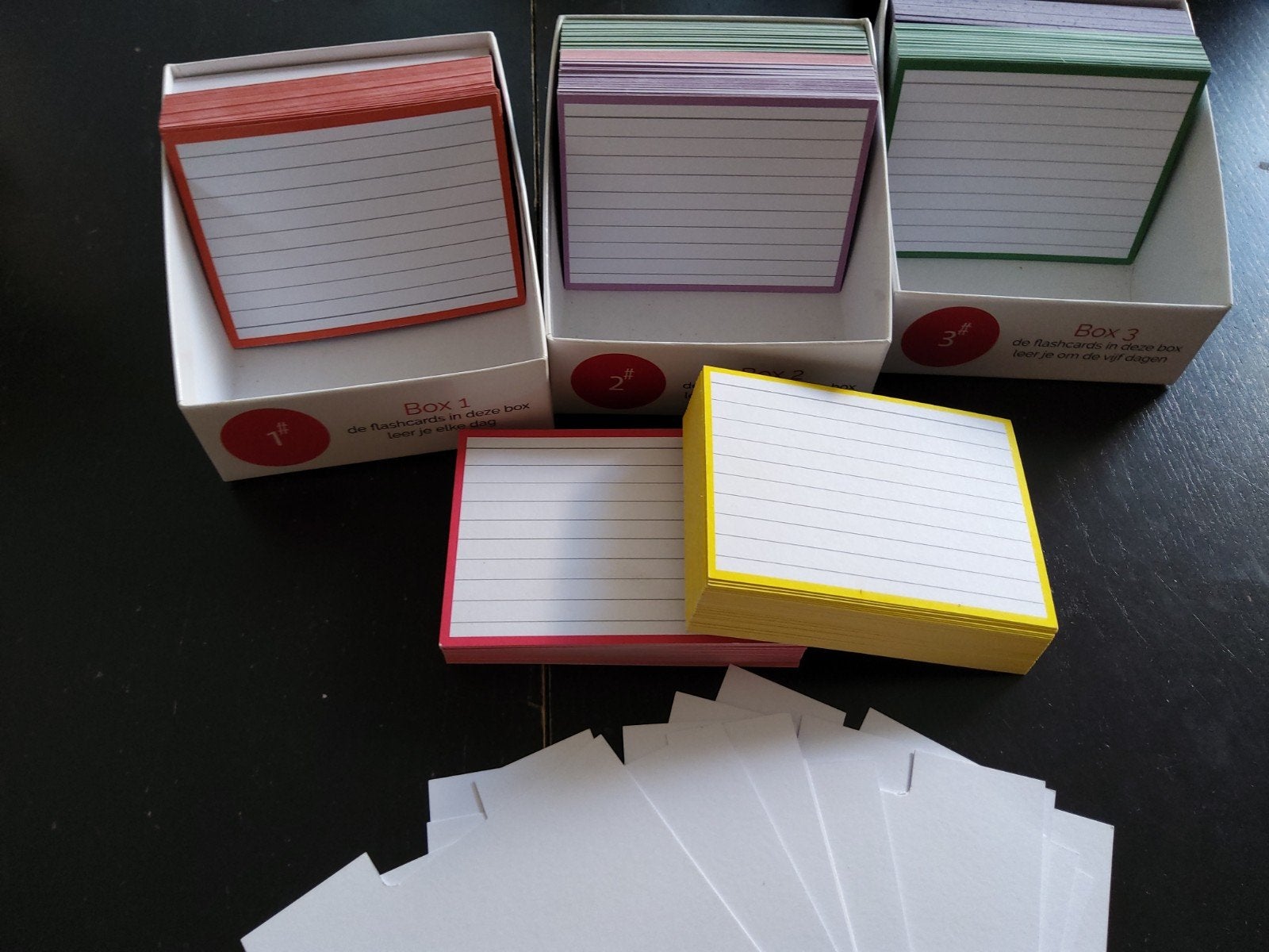 Flashcards met Leitner Systeem Boxen - Effectief Leren, Ophalen of Verzenden, Zo goed als nieuw, Overige niveaus, Onbekend