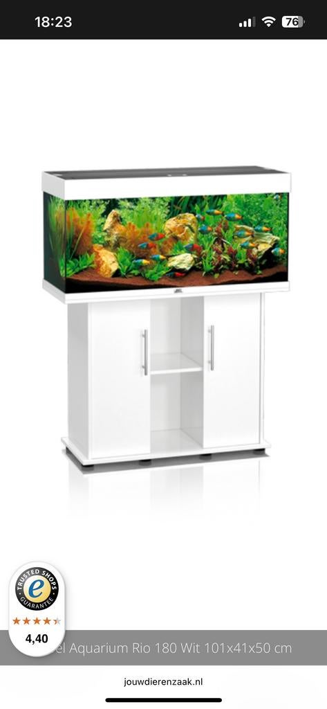 Juwel rio 180 aquarium met kast wit, Ophalen of Verzenden, Zo goed als nieuw, Leeg aquarium