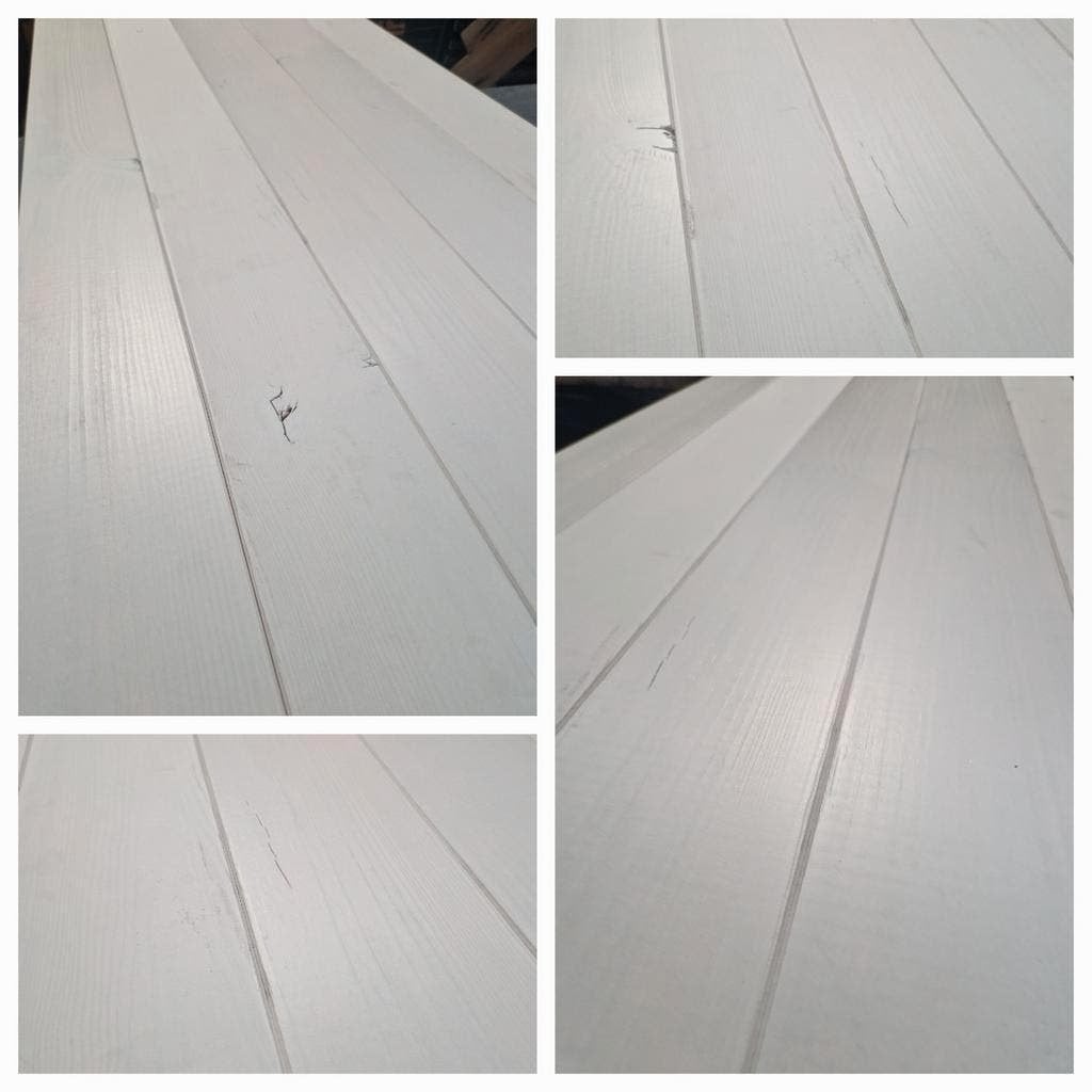 Wit gelakte houten vloerdelen MASSIEF GRENEN VLOER!, Parket, 75 m² of meer, Wit, Nieuw