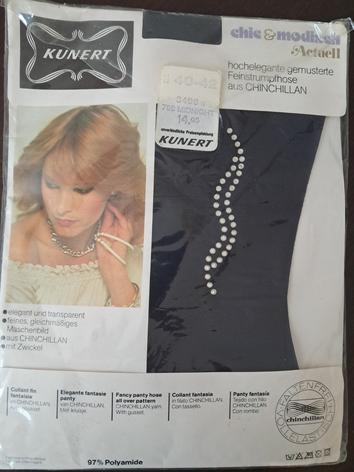 Kunert  panty met enkelversiering kleur midnight 40-42, Ophalen of Verzenden, Nieuw, Maat 40/42 (M), Panty