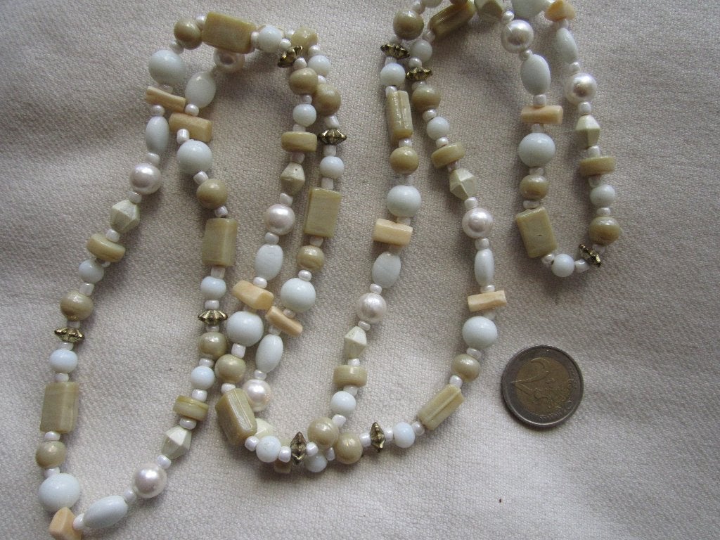 35.  Schitterende oude ketting,  110 cm, Sieraden, Tassen en Uiterlijk, Antieke sieraden, Ophalen, Overige materialen, Ketting