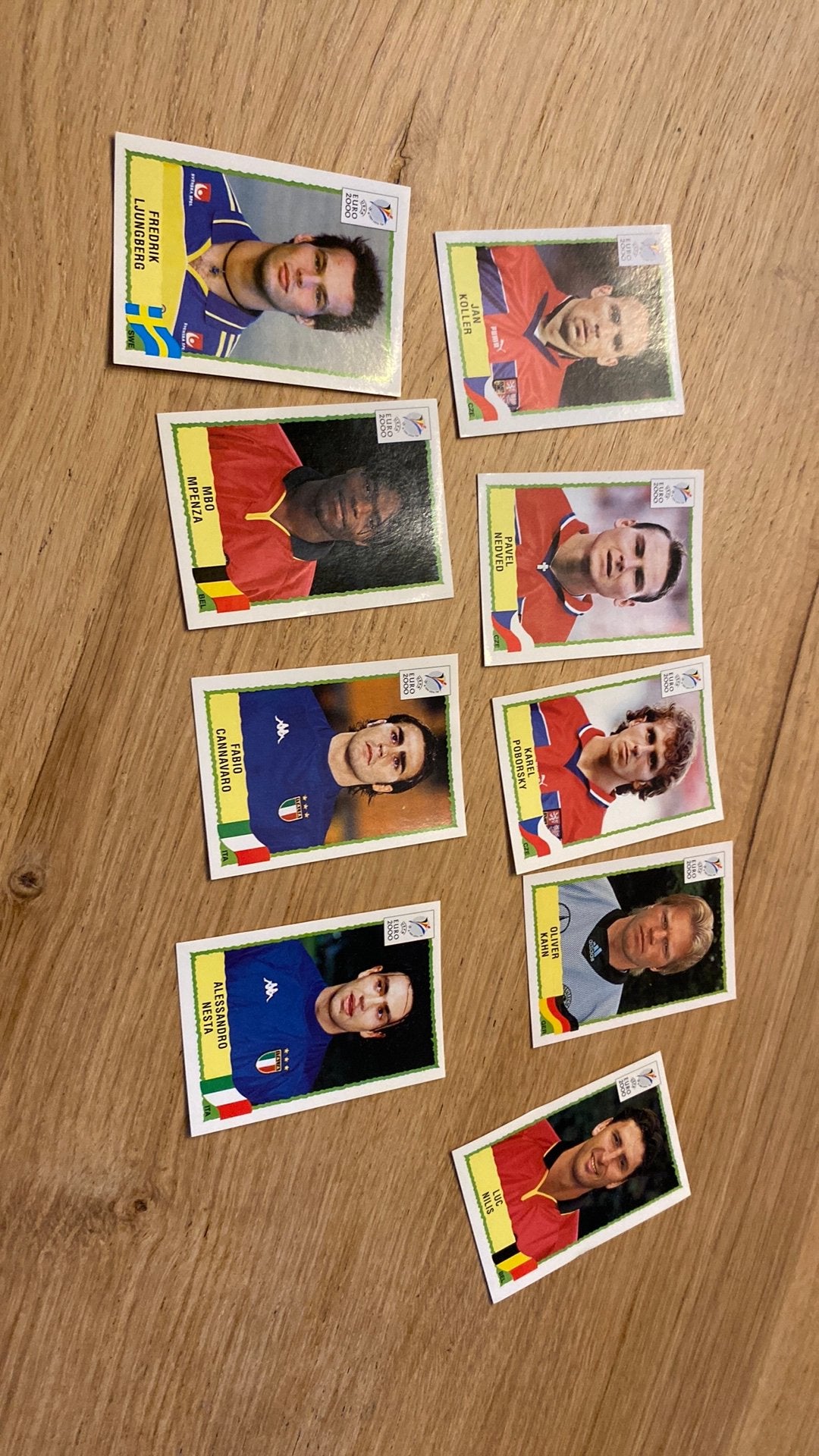 9 x panini 2000 met de top tjechen, Ophalen of Verzenden, Zo goed als nieuw
