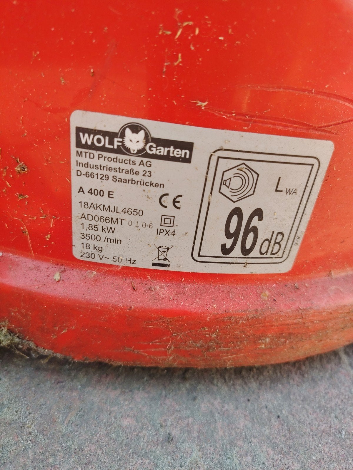 Wolf Garten A 400 E Elektrische Grasmaaier, Ophalen, Cirkelmaaier, Elektrische grasmaaier, Opvangbak