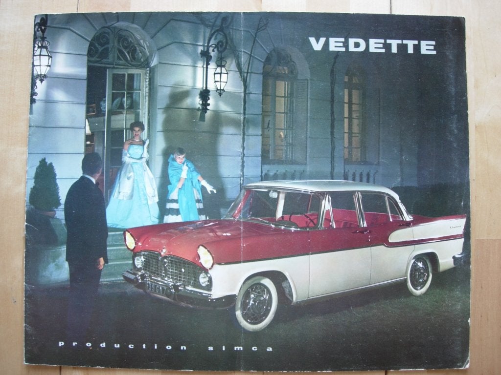 Simca Vedette 1959 Prestige Brochure Nederlands, Zo goed als nieuw, Overige merken, Simca, Ophalen of Verzenden