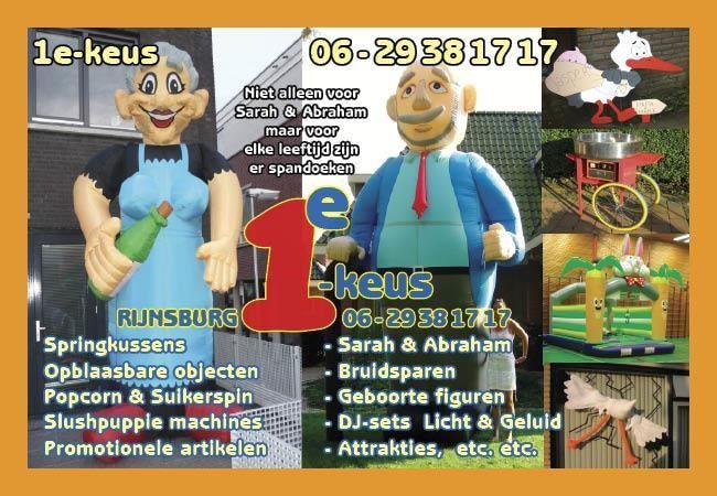 Huur grote opblaasbare SARAH & ABRAHAM figuren, goedkoop, Hobby en Vrije tijd, Ophalen, Zo goed als nieuw, Abraham of Sarah
