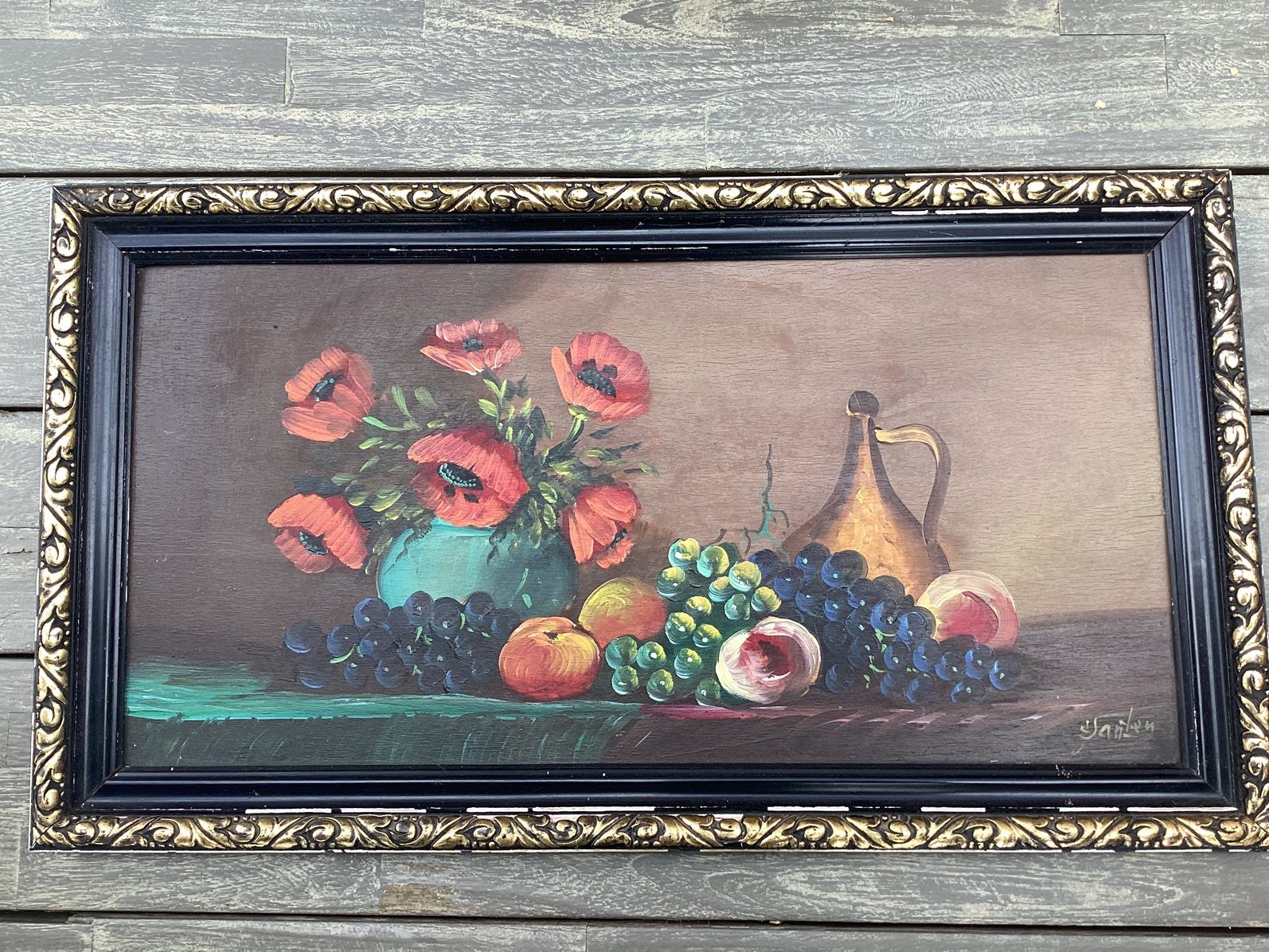 Schilderij, Antiek en Kunst, Paneel, Stilleven, Ophalen of Verzenden, Gesigneerd
