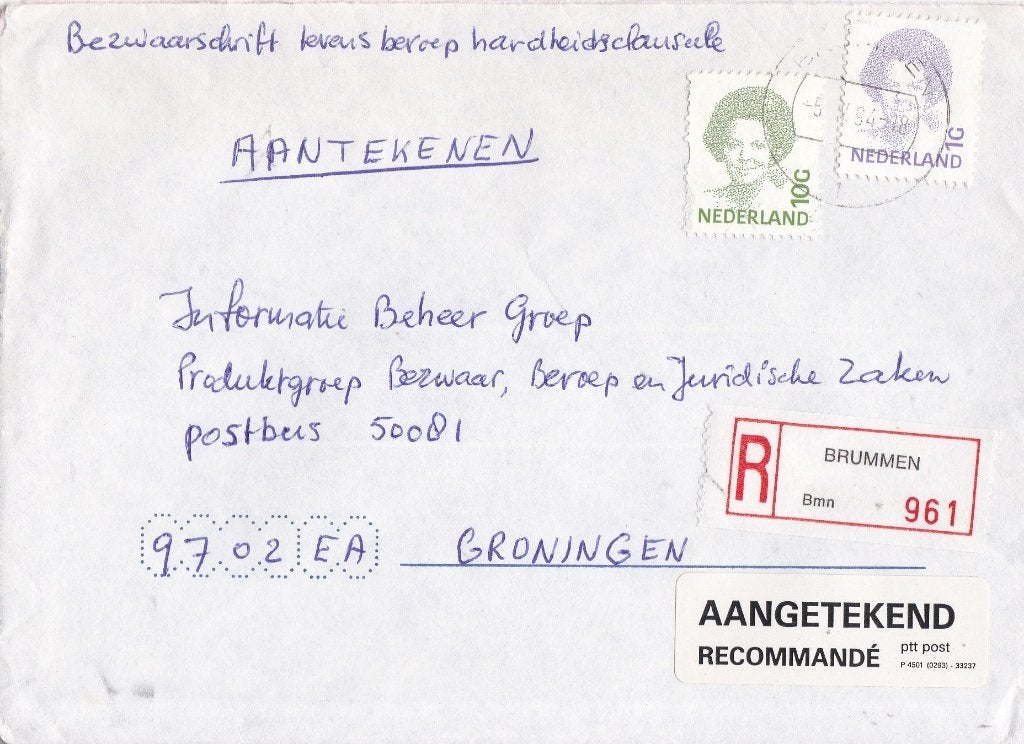 Nederland - R-brief – Brummen - 961, Verzenden, Envelop