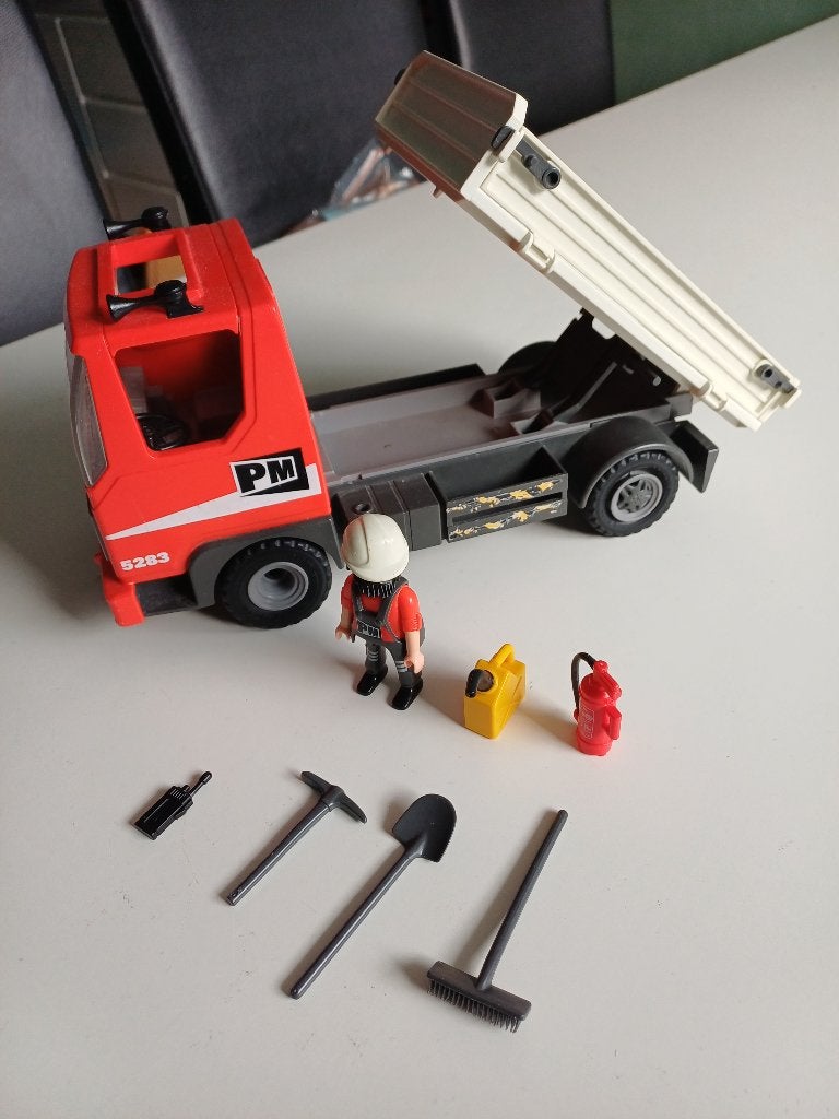 Playmobil Vrachtwagen op bouwerf - 5283, Ophalen of Verzenden, Zo goed als nieuw, Complete set
