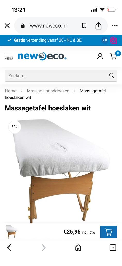 Nieuwe Massage handdoeken + massagetafel overtrek New eco, Ophalen, Zo goed als nieuw, Massagetafel