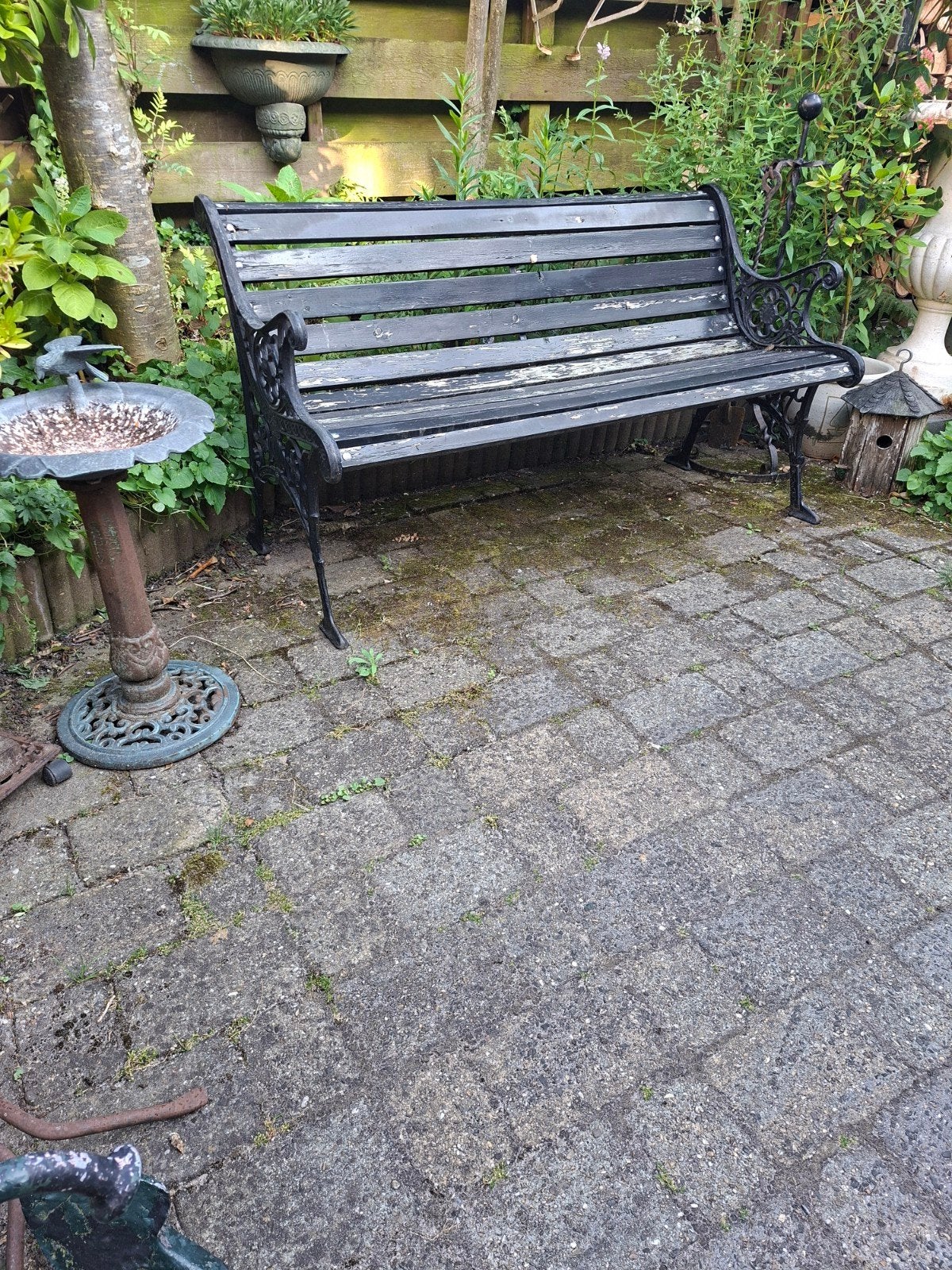 Tuinbank met gietijzeren zijkanten, Tuin en Terras, Tuinbanken, Ophalen, Gebruikt