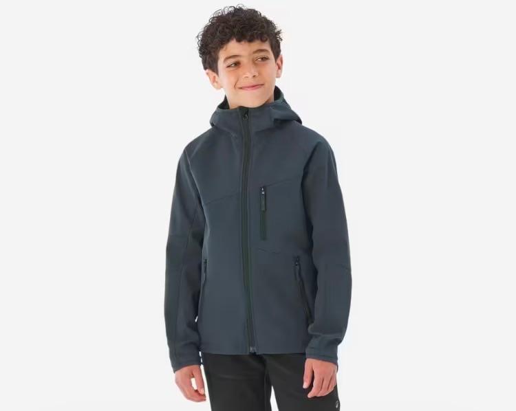 Softshelljas MH900 voor kinderen zwart/grijs maat 131/140, Jongen of Meisje, Decathlon, Ophalen of Verzenden, Zo goed als nieuw