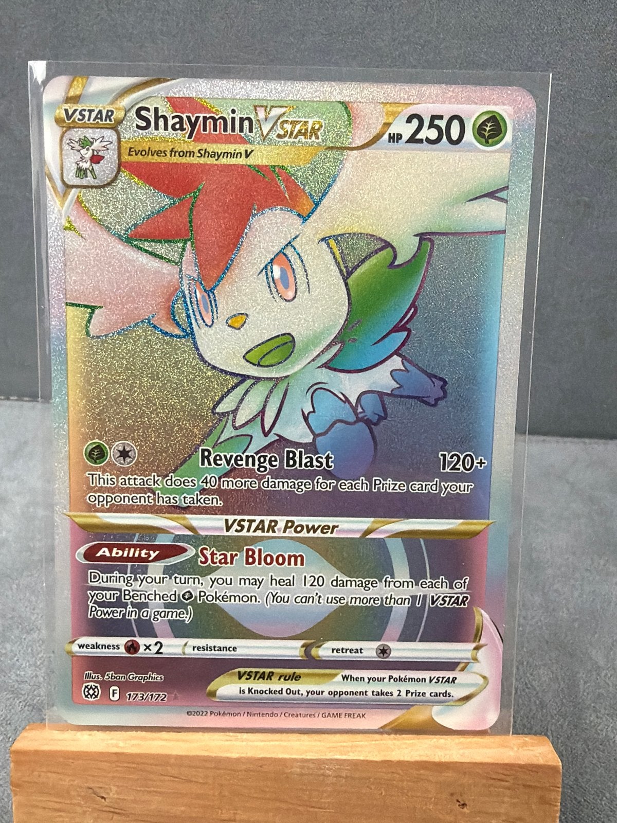 Shaymin VSTAR 173/172 Rainbow Rare Pokémon Kaart, Ophalen of Verzenden, Zo goed als nieuw, Losse kaart, Foil