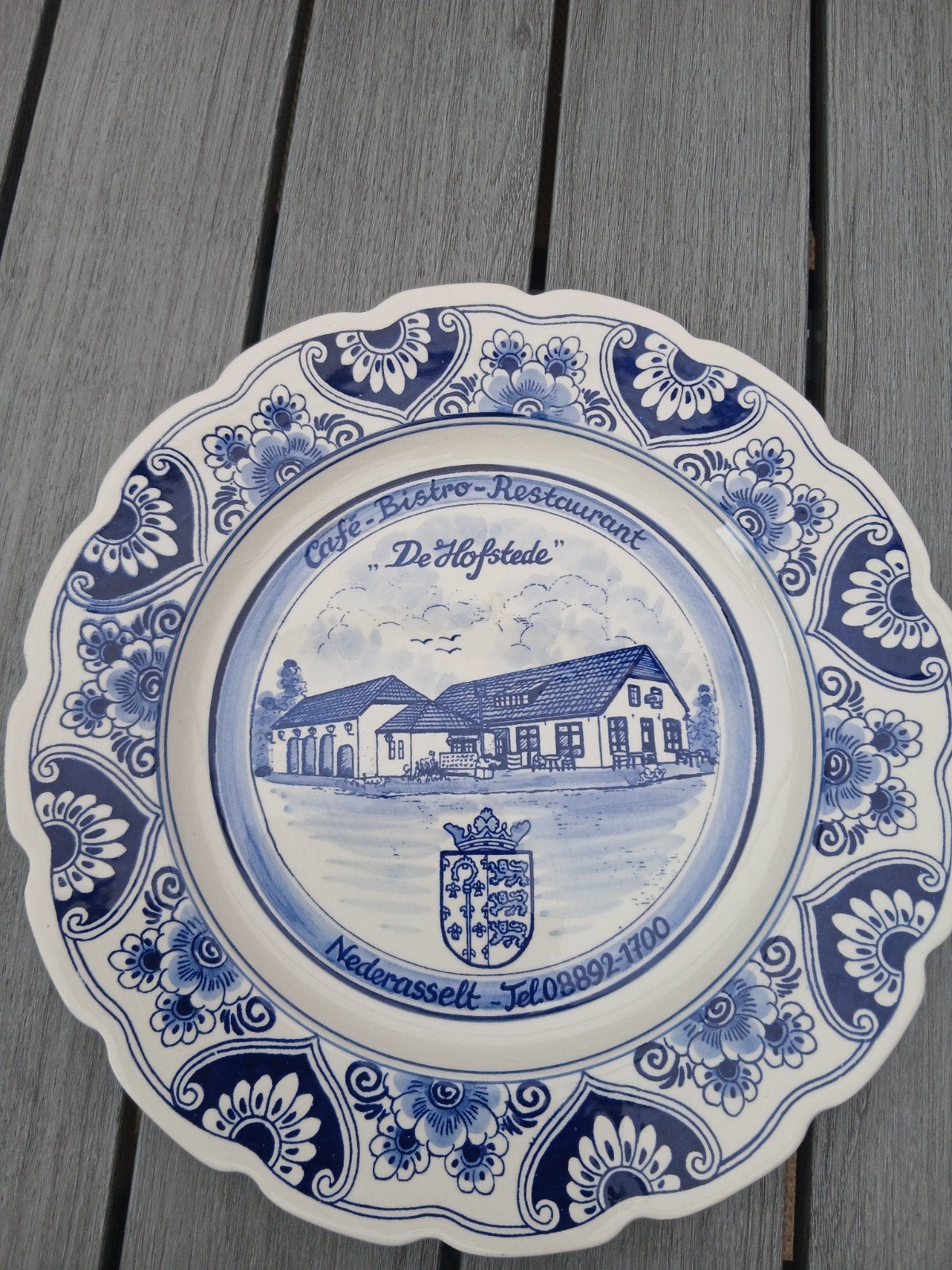 Delfts Blauw Sierbord 'De Hofstede' - Handgemaakt in Holland, Ophalen of Verzenden