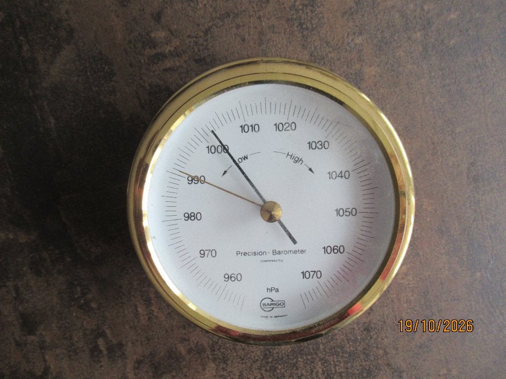 MOOIE RONDE BARIGO  PRECISIE SCHEEPSBAROMETER, Ophalen of Verzenden, Zo goed als nieuw, Barometer