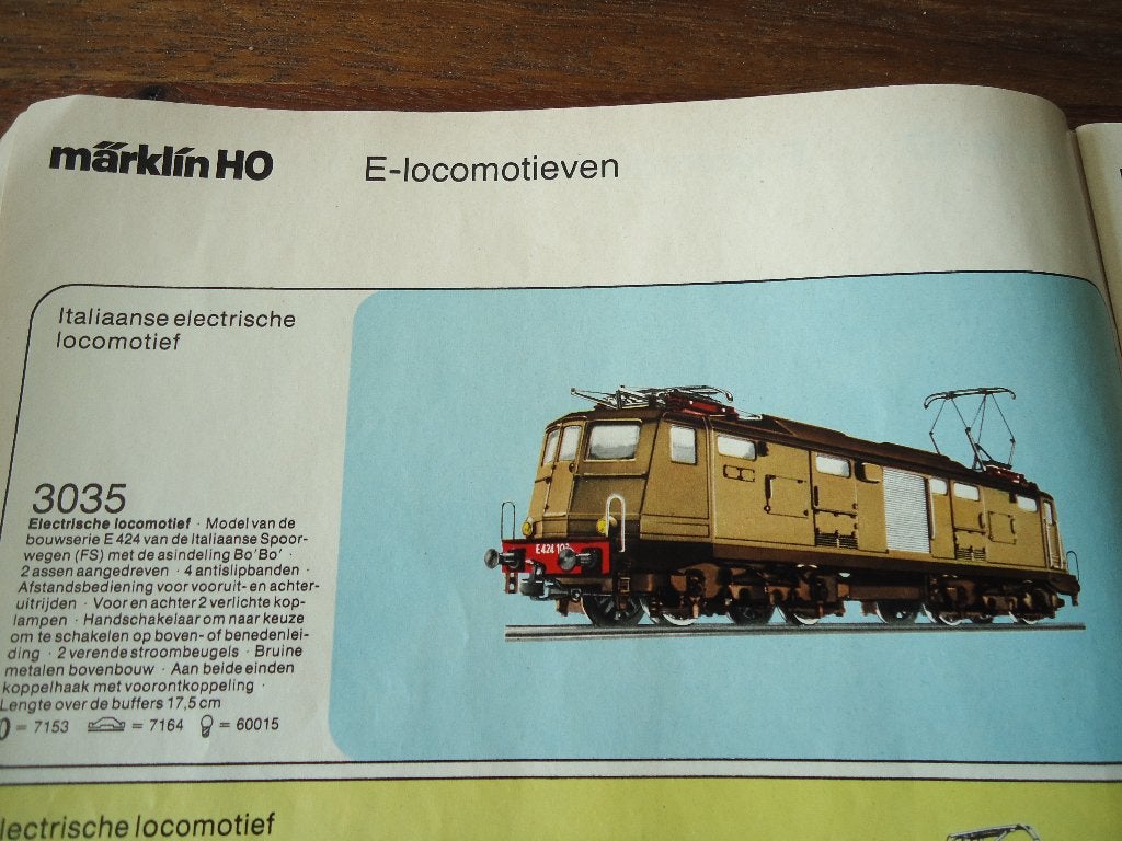 Marklin lok 3035 italiaans, Ophalen, Wisselstroom, Gebruikt, Locomotief