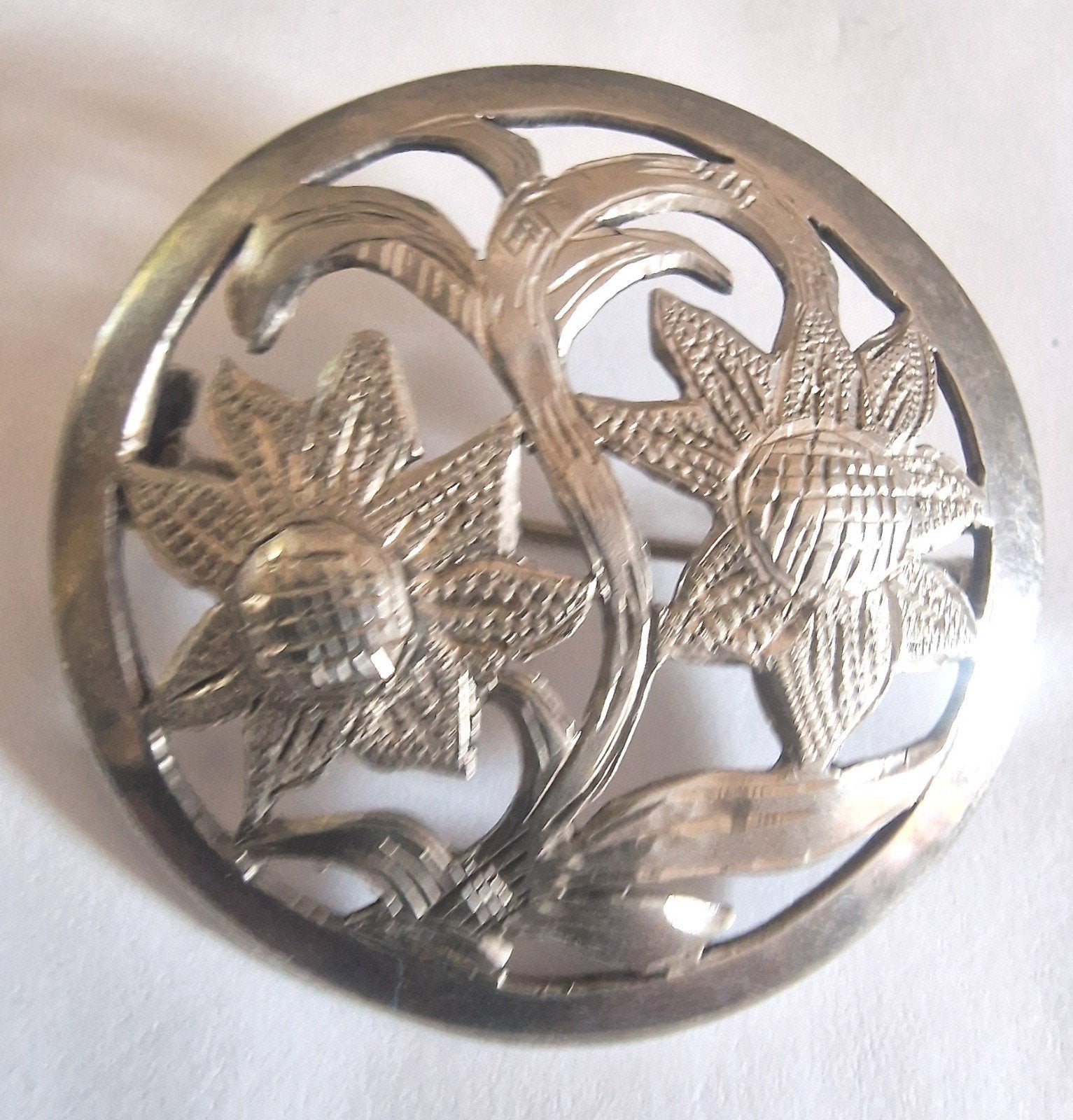 antieke zilveren broche, Antiek en Kunst, Ophalen of Verzenden