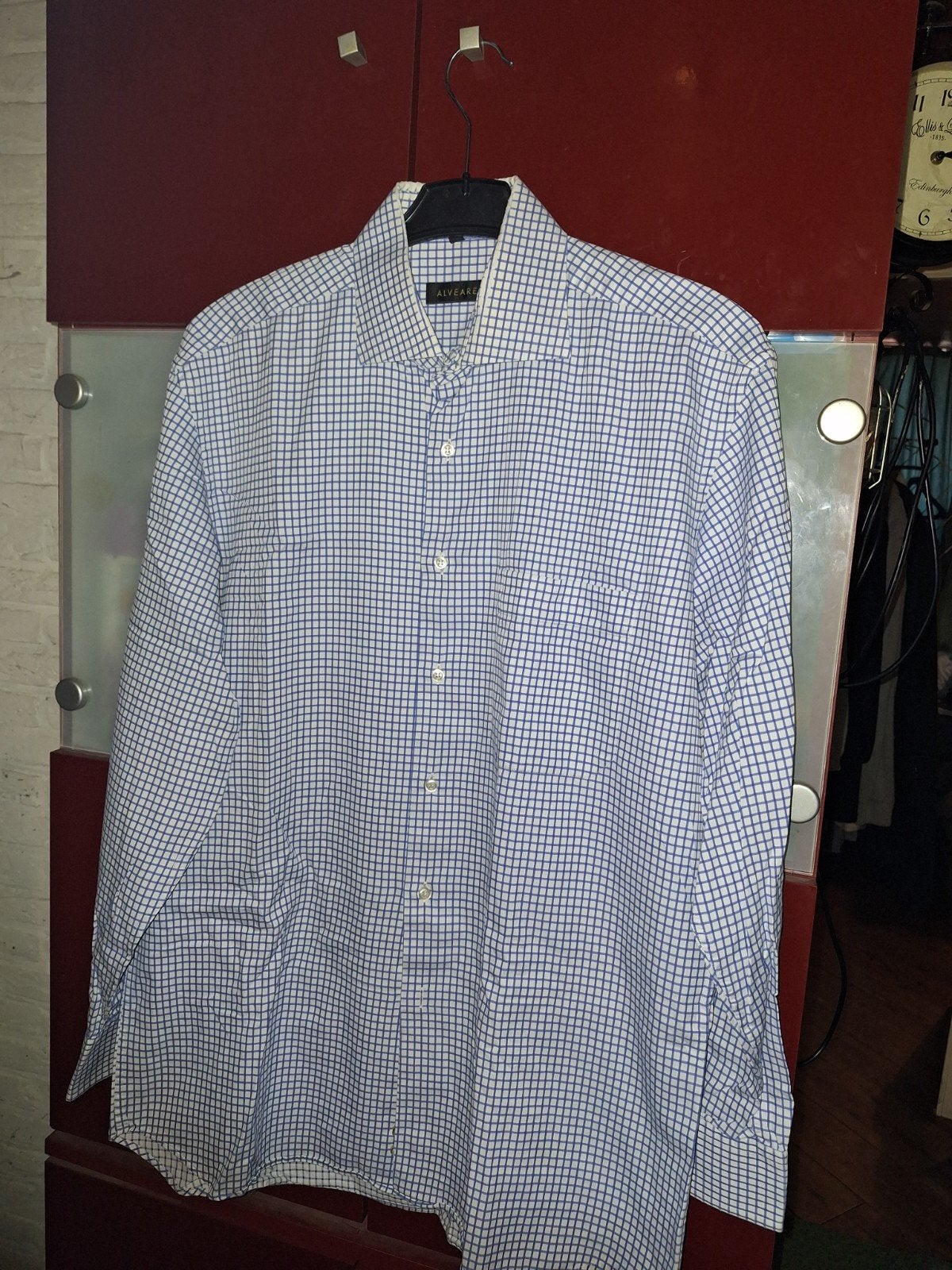 Alveare herenoverhemd, Ophalen of Verzenden, Zo goed als nieuw, Blauw, Halswijdte 39/40 (M)