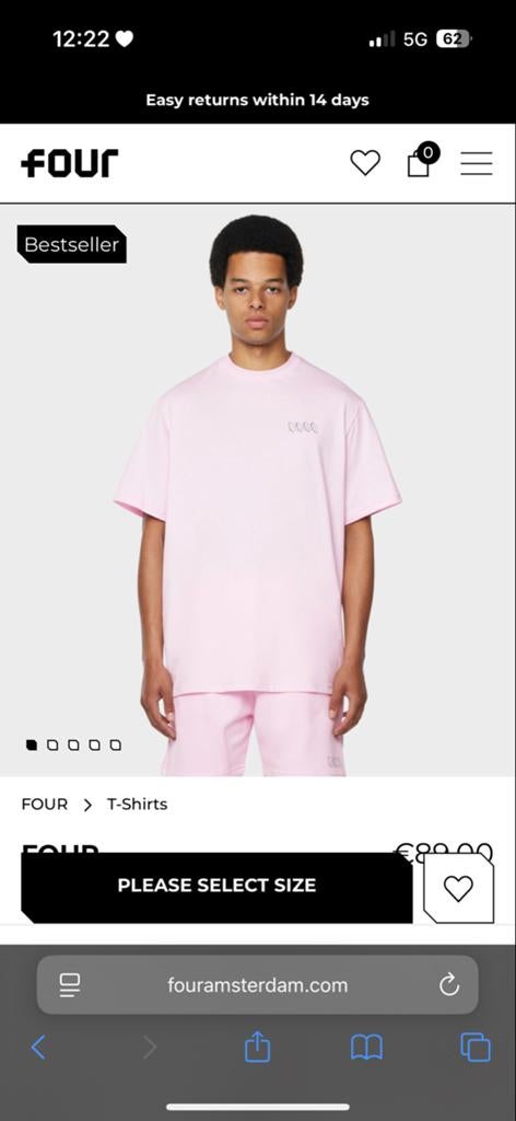 FOUR Roze T-shirt met Logo - Bestseller, Ophalen of Verzenden, Zo goed als nieuw, Overige maten, Roze
