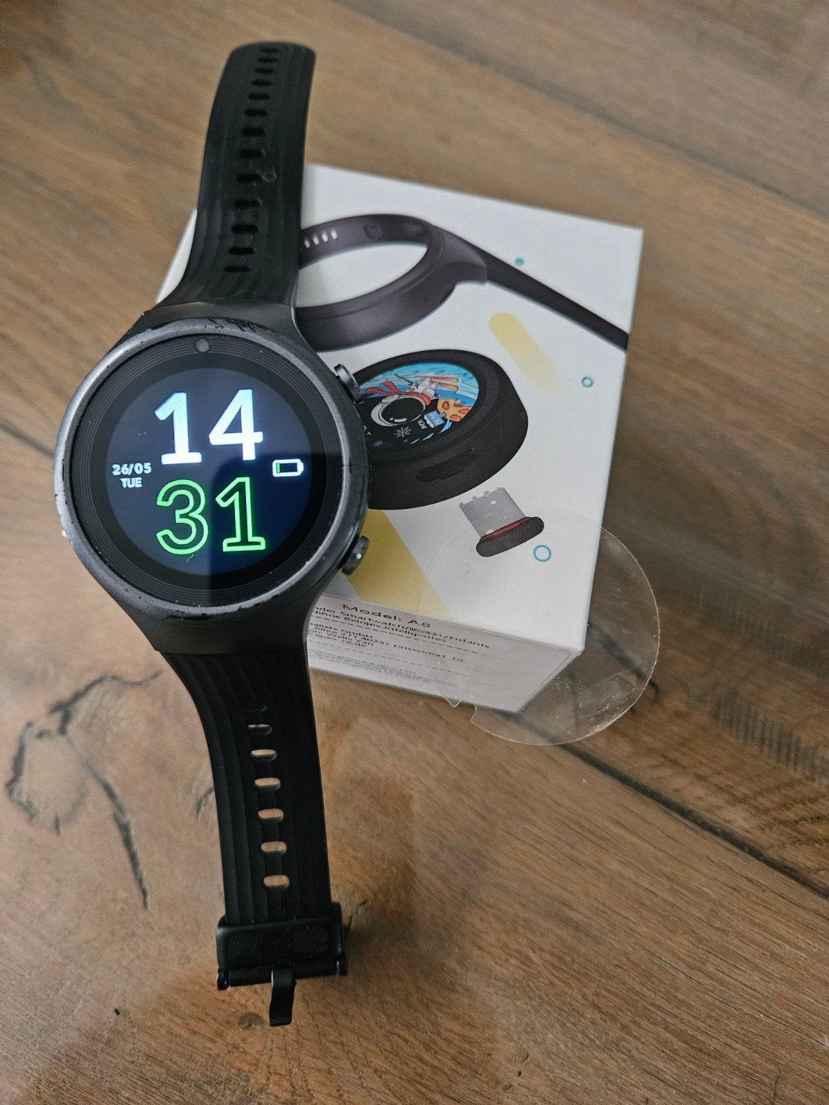 Alutoria Kids Smartwatch A8 - Bellen, Berichten, GPS, Ophalen of Verzenden, Conditie, Zo goed als nieuw, Zwart