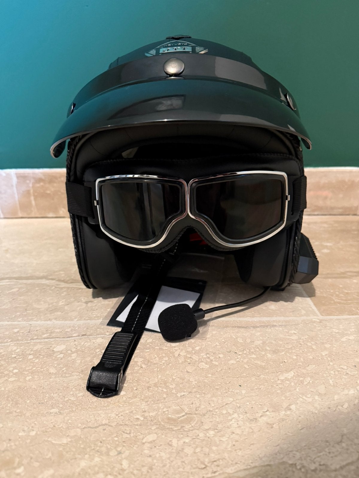 NIEUW: Lederen motorhelm met bluetooth, M, Dames, Jethelm, Ophalen of Verzenden