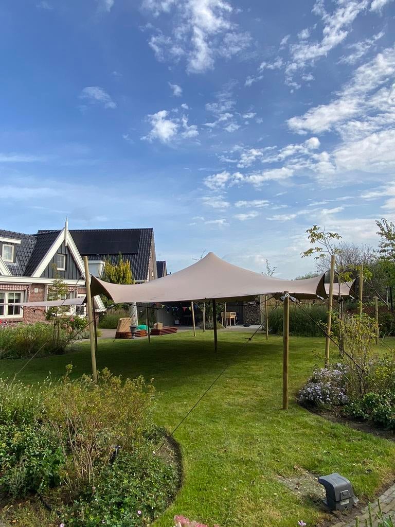 STRETCHTENT te huur. Goedkoopste 8x10, Tuin en Terras, Partytenten, Ophalen