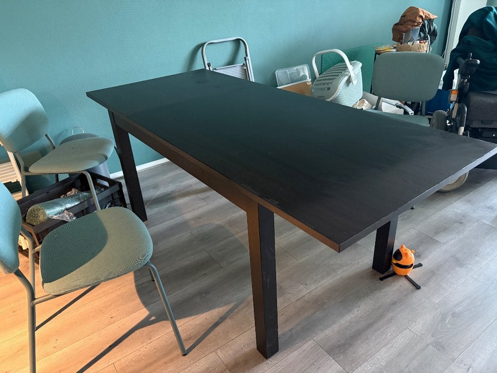GRATIS eettafel 4-6 persoons + 4 stoelen, Ophalen, Gebruikt, 50 tot 100 cm, 150 tot 200 cm