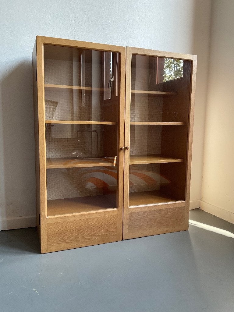 DEENS DESIGN | BOEKKAST, HANGVITRINE VAN EIKENHOUT, Huis en Inrichting, Kasten | Boekenkasten, Gebruikt, 50 tot 100 cm, Minder dan 100 cm