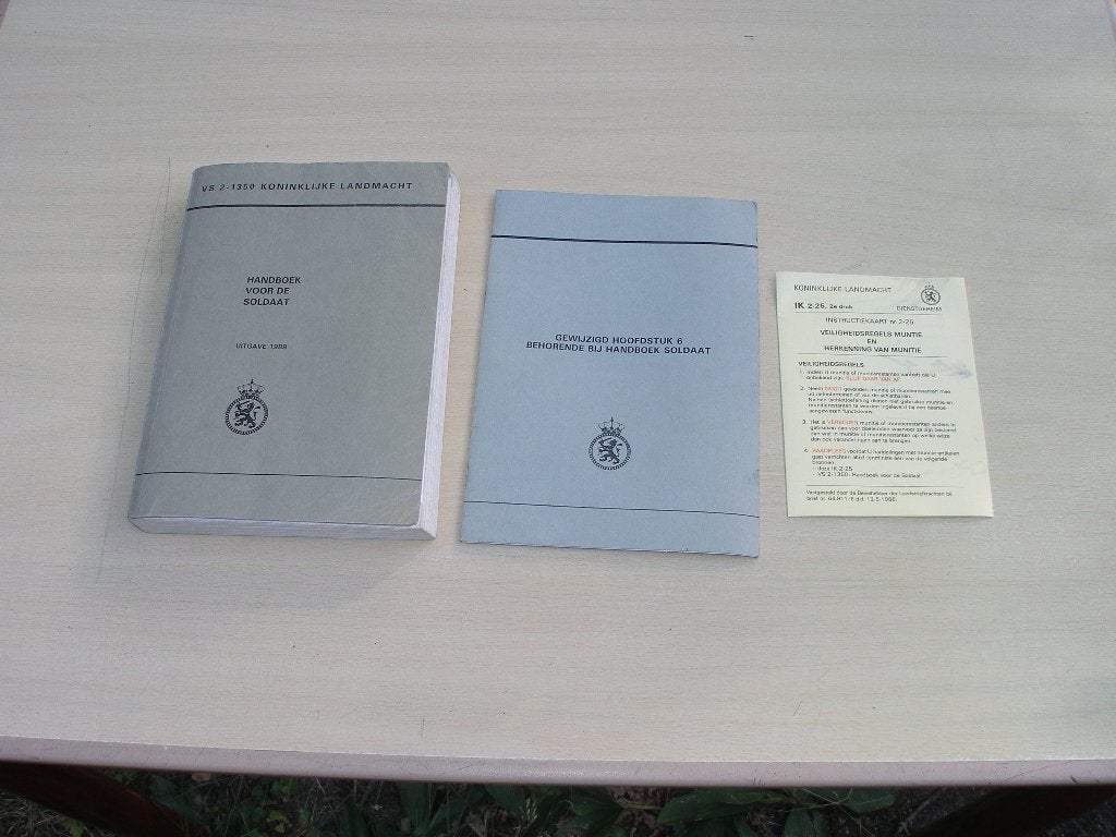 Handboek soldaat 1988, Instructiekaart 2-25 veiligh. Munitie, Ophalen of Verzenden, Landmacht, Nederland, Overige typen