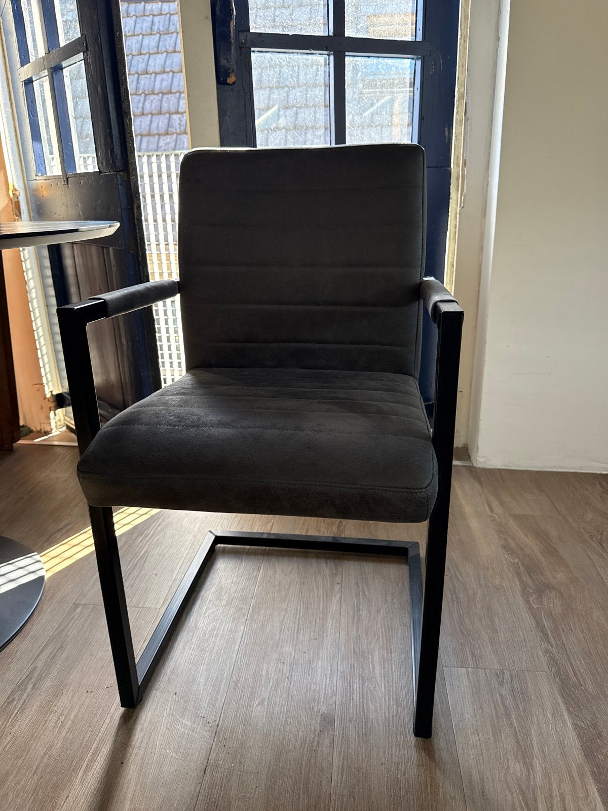 4x Eetkamerstoelen met armleuning - Groen/Grijs, Ophalen, Gebruikt, Twee, Overige kleuren