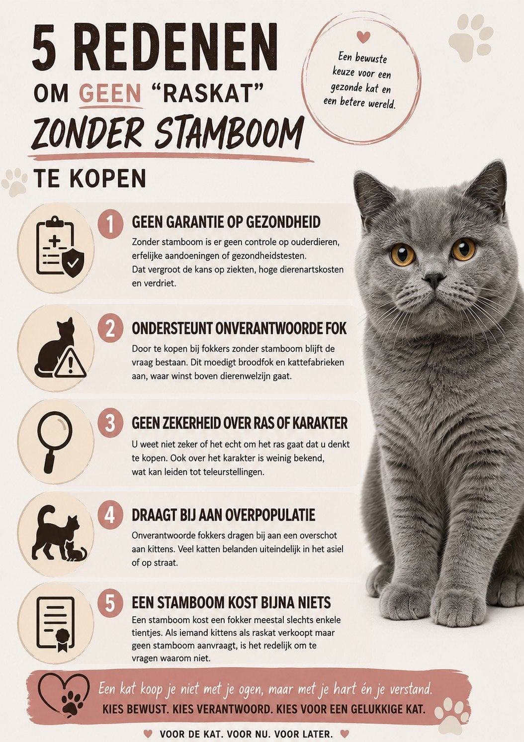 Brits korthaar en Brits langhaar kittens, Poes, Met stamboom