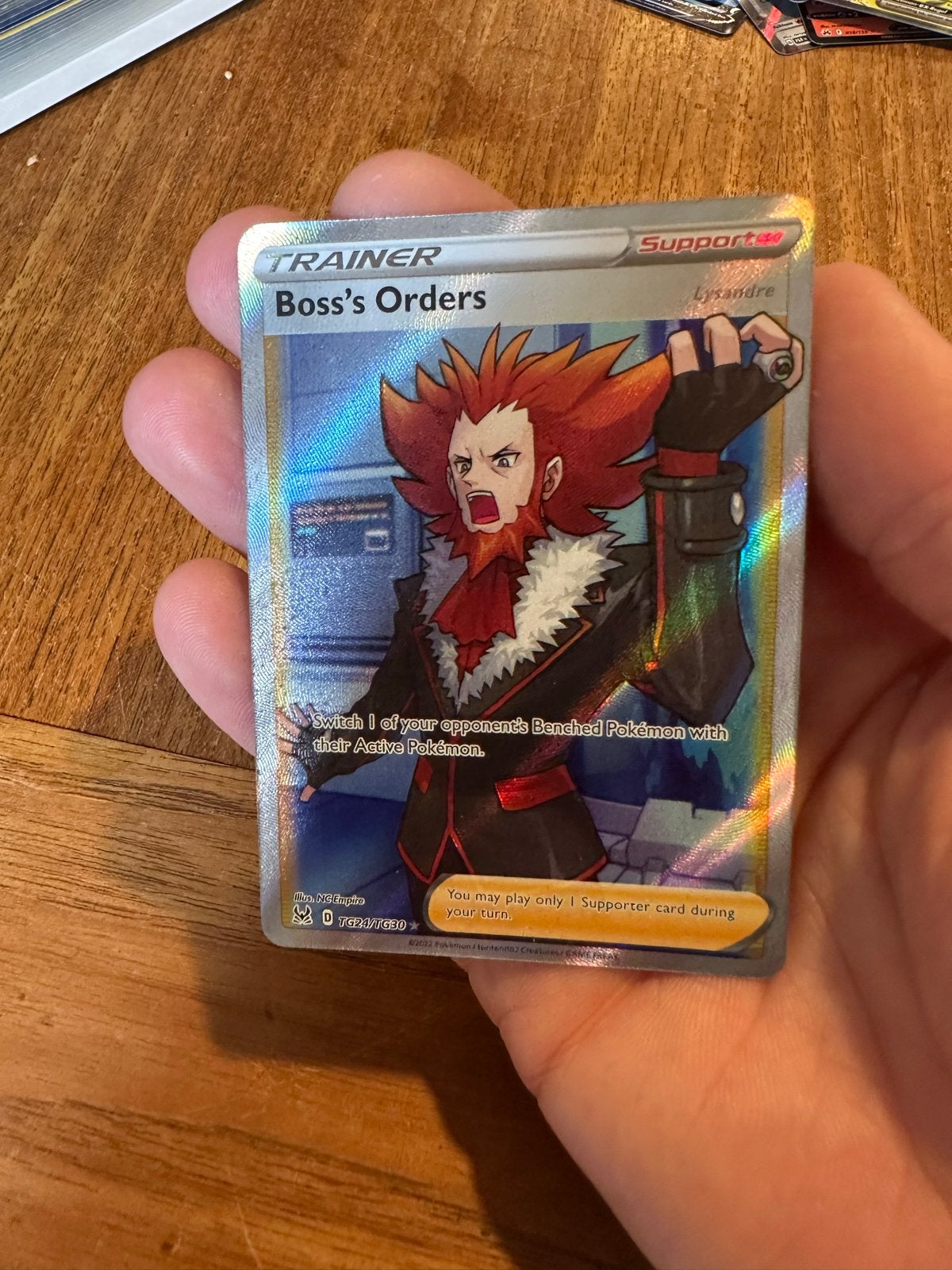 Pokémon TCG Boss's Orders (Lysandre) Full Art Trainer Kaart, Ophalen of Verzenden, Zo goed als nieuw, Losse kaart, Foil