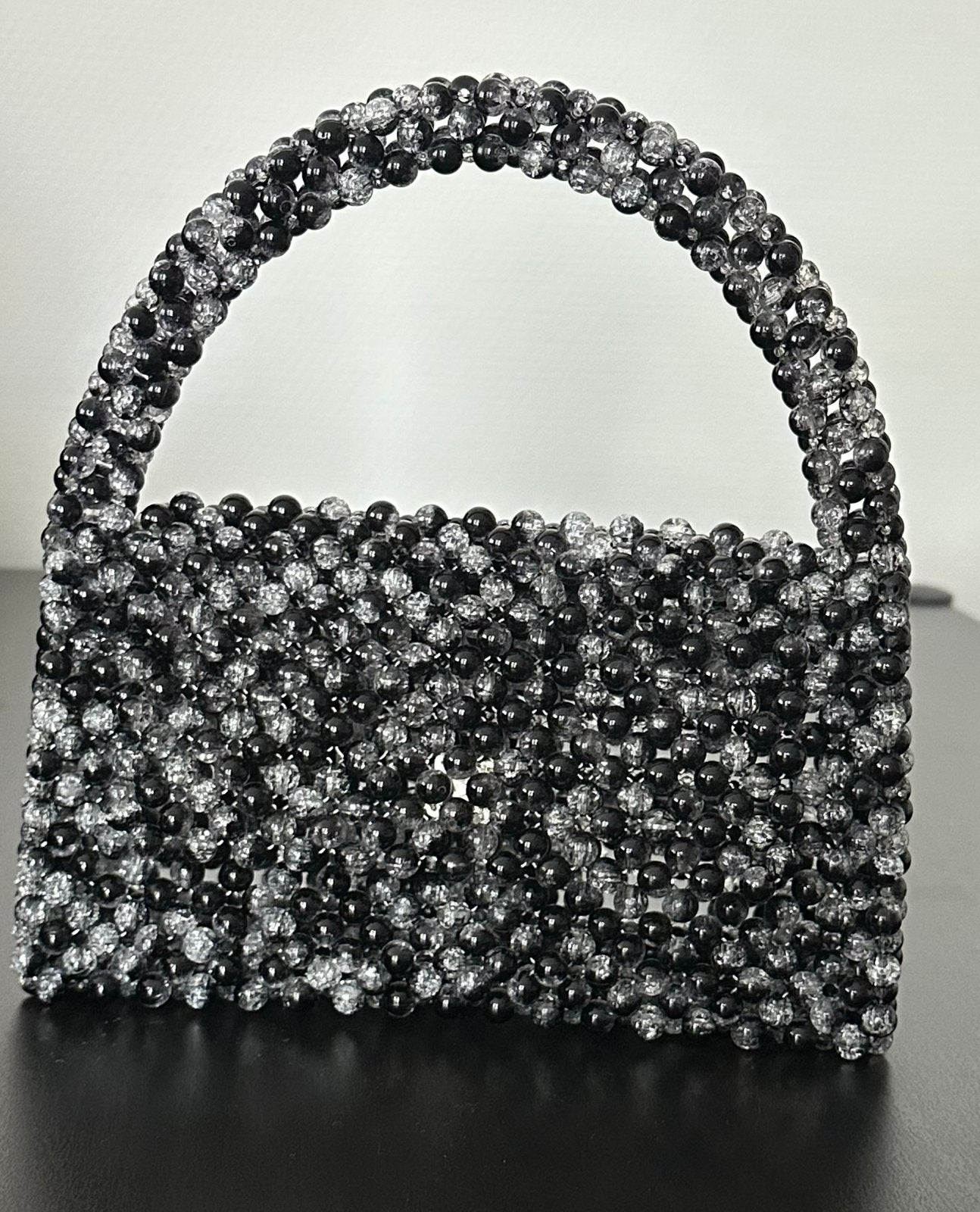 Elegante kralen handtas - Zwart/Transparant, Ophalen of Verzenden, Nieuw, Zwart, Handtas