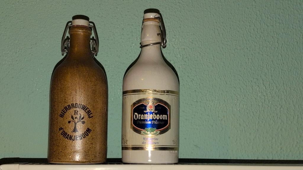 Oranjeboom stenen beugelflessen, Verzamelen, Biermerken, Ophalen, Gebruikt, Overige typen, Oranjeboom