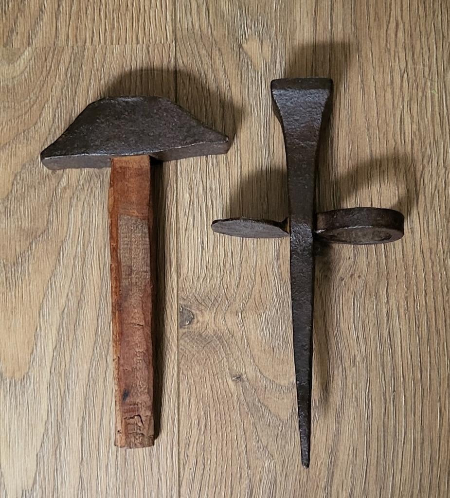 Oud haarspit en haarhamer, Antiek en Kunst, Antiek | Gereedschap en Instrumenten, Ophalen of Verzenden