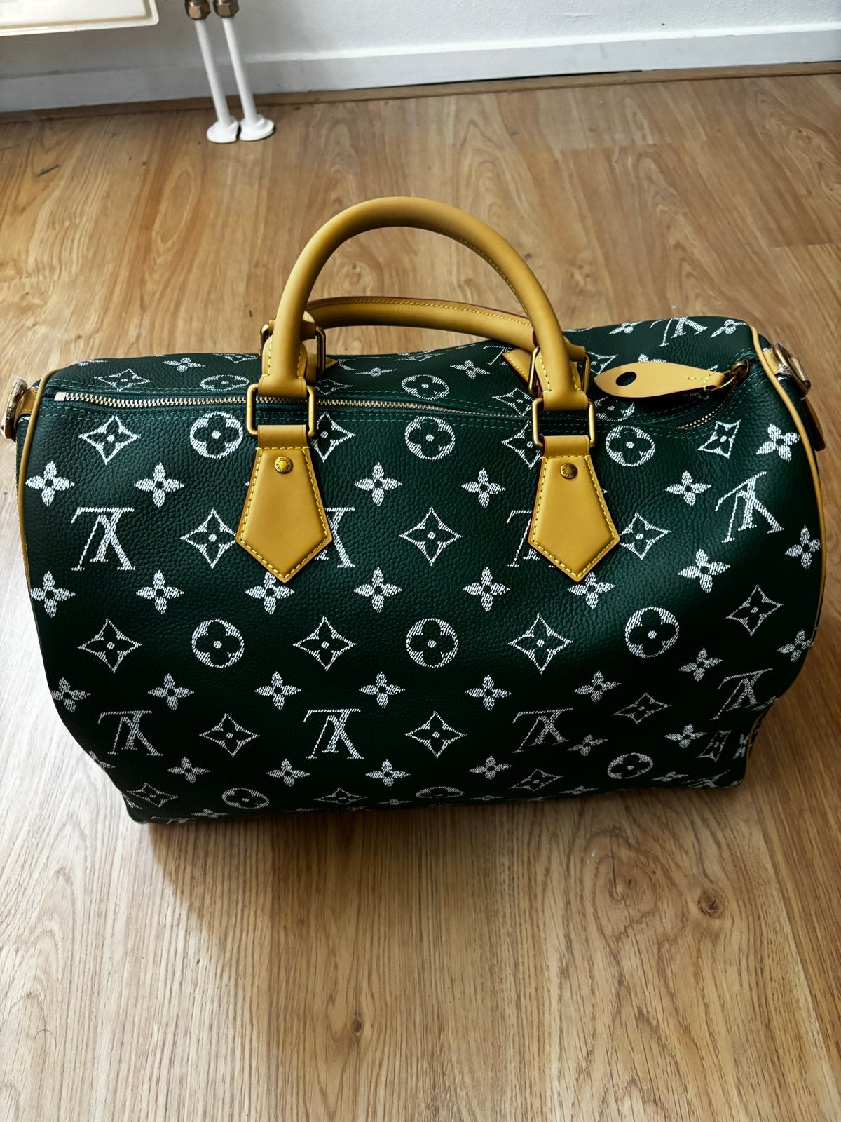 Louis Vuitton Speedy Bandoulière 40 Groen, Verzenden, Zo goed als nieuw, Groen, Handtas