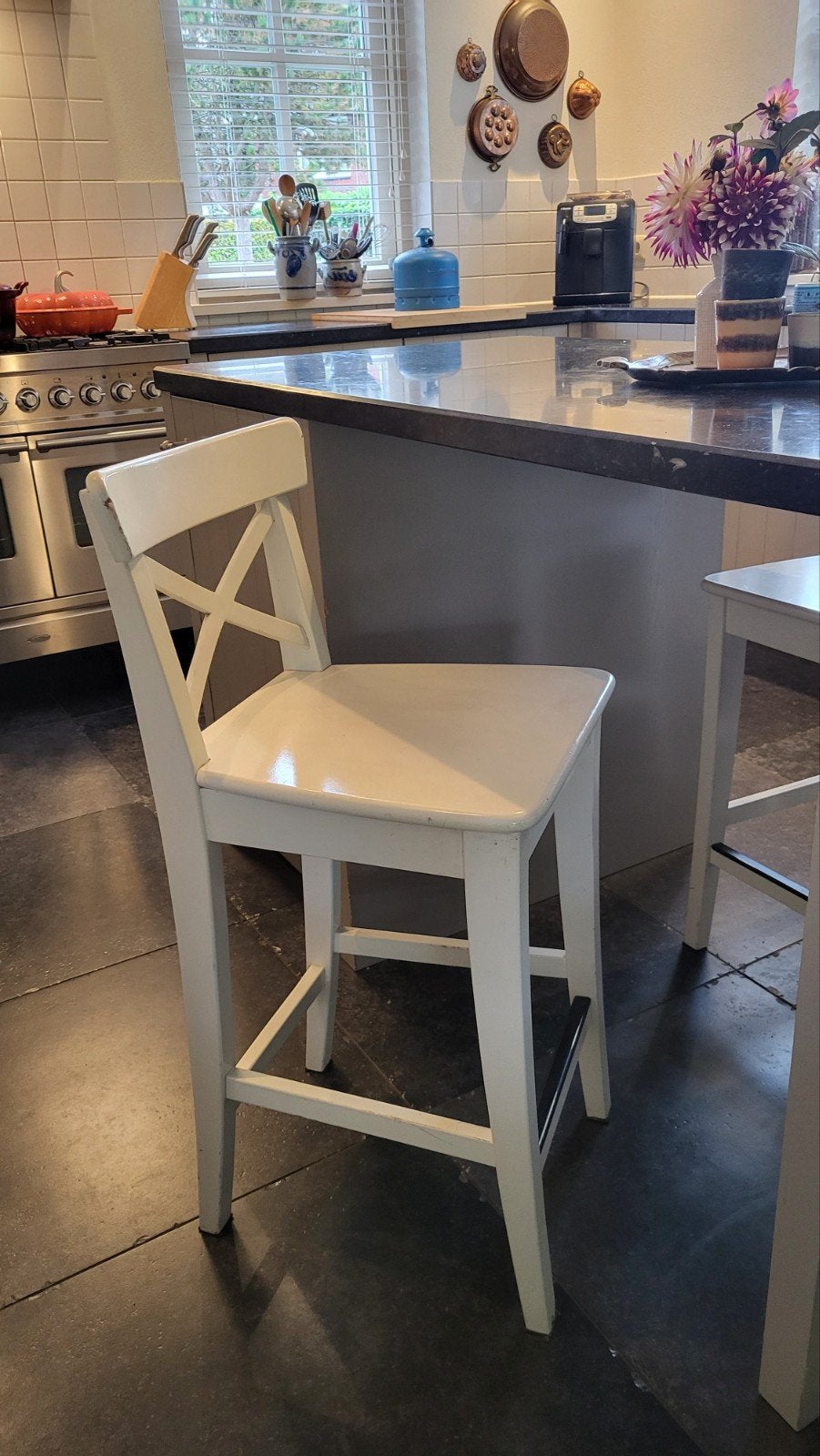 2 barkrukken ikea ingolf, Ophalen, Gebruikt, Met voetsteun, 60 tot 90 cm