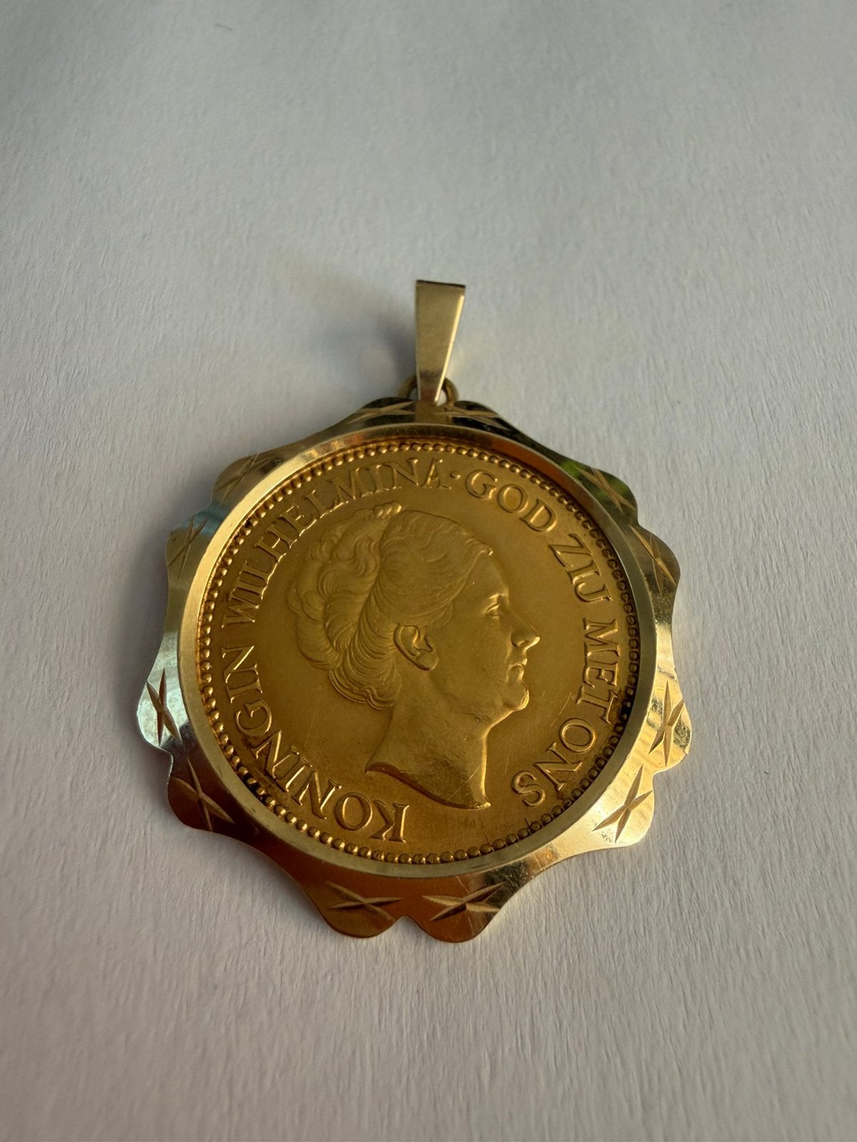10 G 1925 Koningin Wilhelmina bijzondere hanger/medaille, Ophalen, Koningin Wilhelmina, 10 gulden