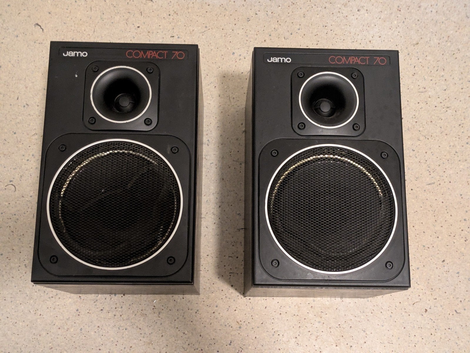 Vintage Luidsprekers Jamo Compact Speakers, Gebruikt, Ophalen of Verzenden, 60 tot 120 watt, Front, Rear of Stereo speakers