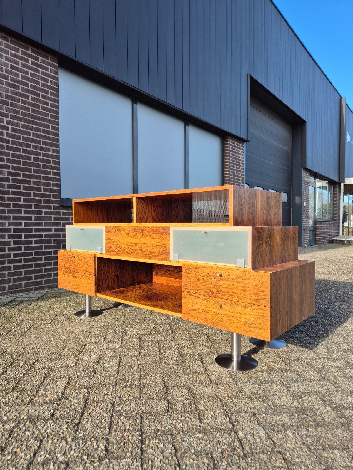 Vintage retro Lp platen kast / dressoir, Ophalen of Verzenden, Gebruikt, 25 tot 50 cm, 150 tot 200 cm