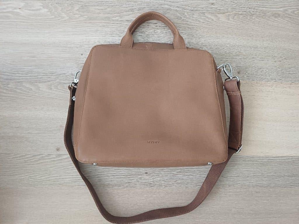 Myomy laptoptas, echt leder, bruin, extra ruimte, NIEUW!!!!, Ophalen of Verzenden, Nieuw, Bruin, Handtas