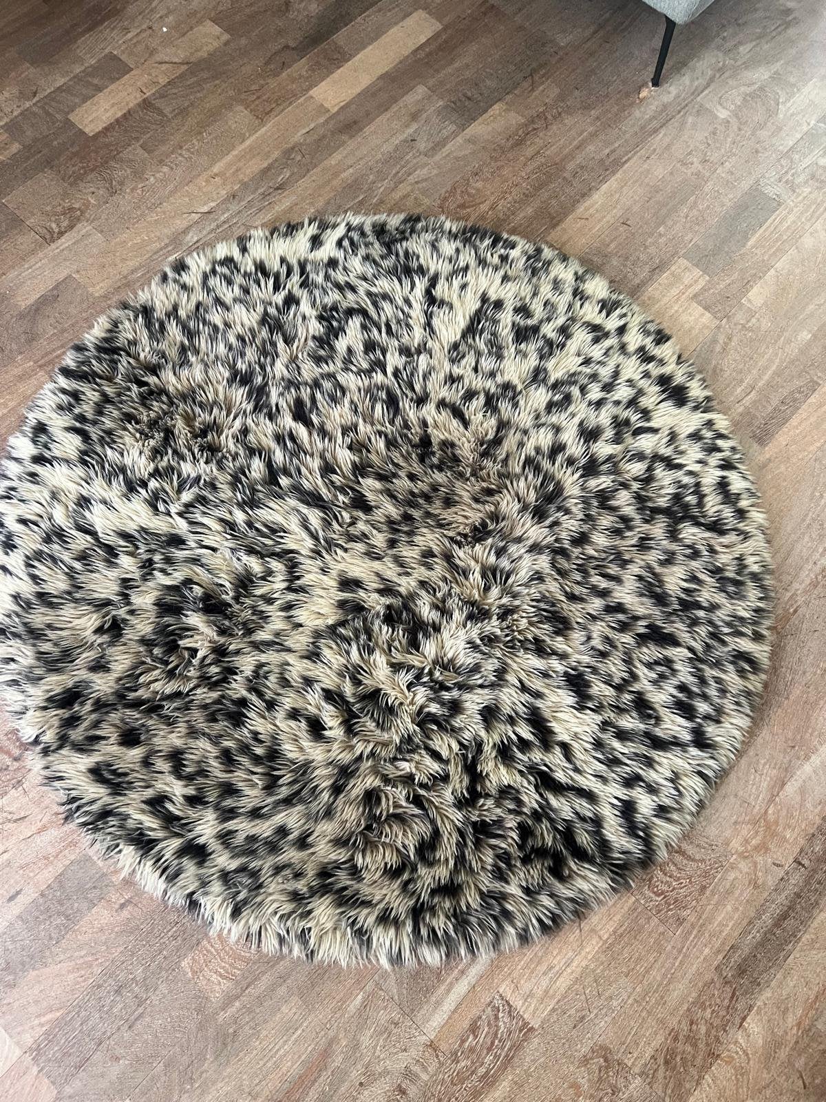 Rond vloerkleed panterprint Loods 5, Ophalen, 100 tot 150 cm, Rond, Zo goed als nieuw