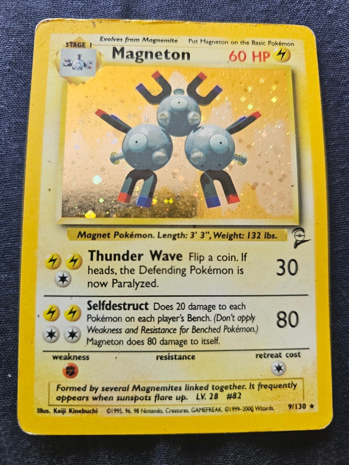 Pokémon Magneton 9/130 Holo Foil - Base Set 2, Hobby en Vrije tijd, Verzamelkaartspellen | Pokémon, Ophalen of Verzenden, Gebruikt