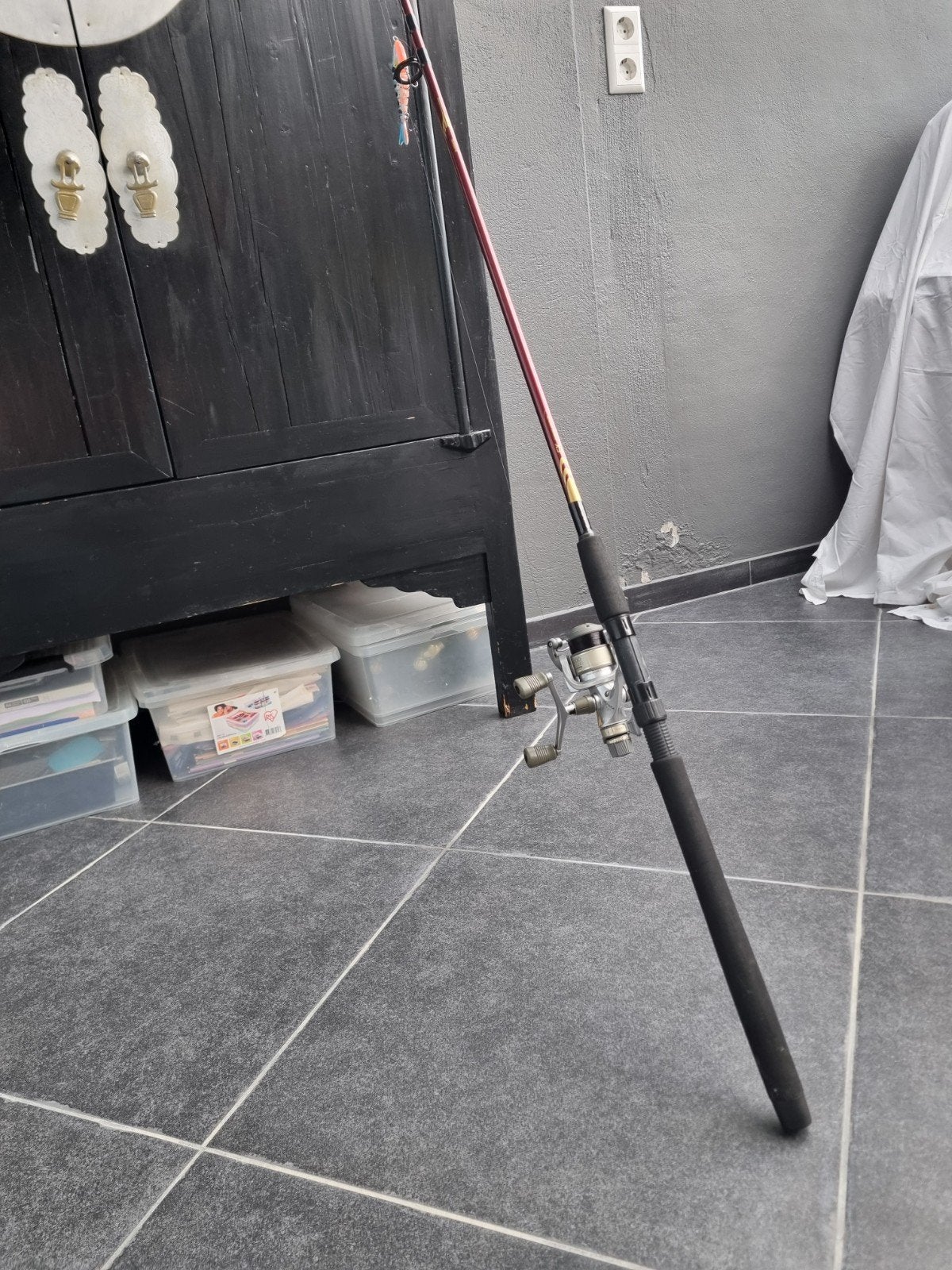shimano spin/snoekhengel incl. shimano molen, Ophalen, Zo goed als nieuw, Complete set