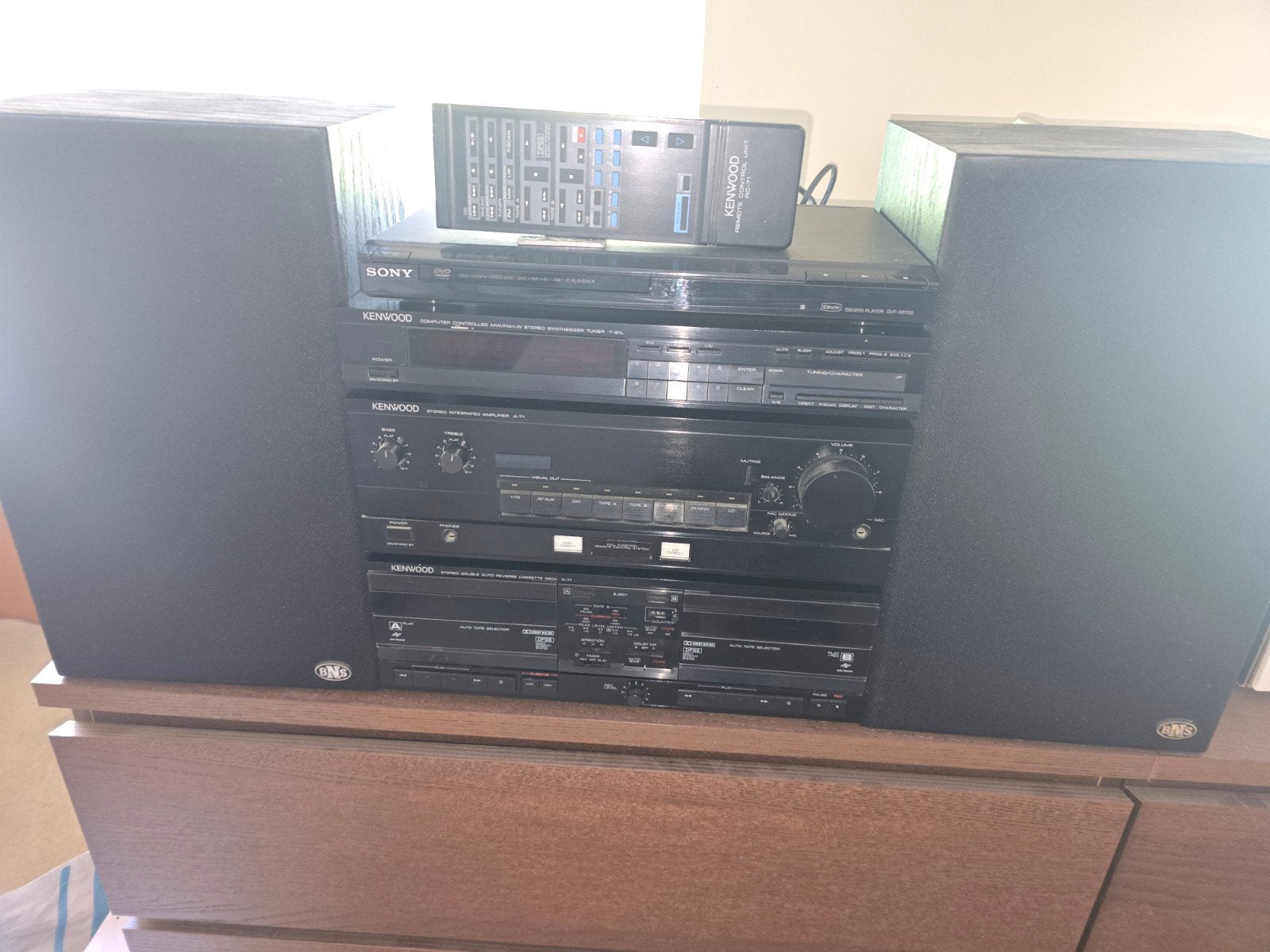 Kenwood Stereo Set met Sony DVD-speler en speakers, Gebruikt, Cd-speler, Losse componenten, Ophalen